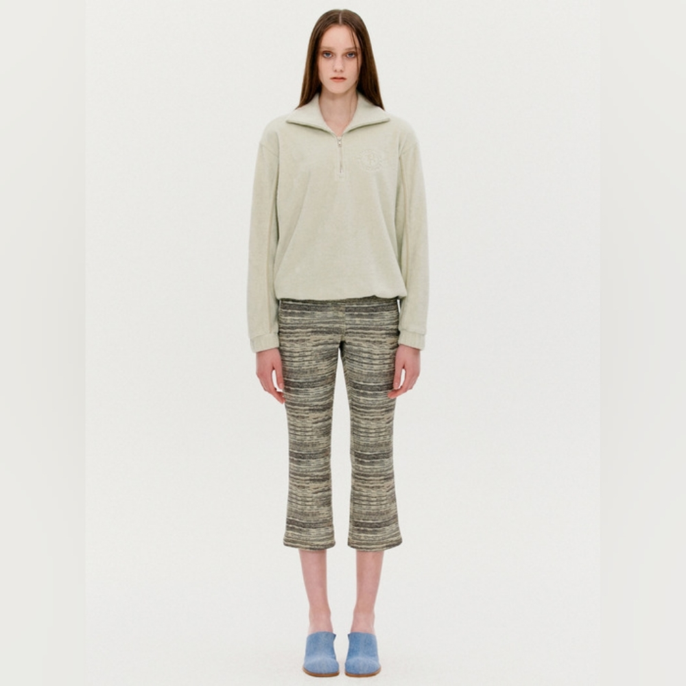 THEOPEN PRODUCT Printed Fitted Mid Length Pants In Khaki 4.